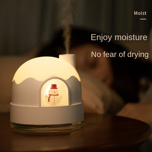 Christmas gifts Christmas gifts Snowy house night light humidifier spray water replenishing air mute humidifier