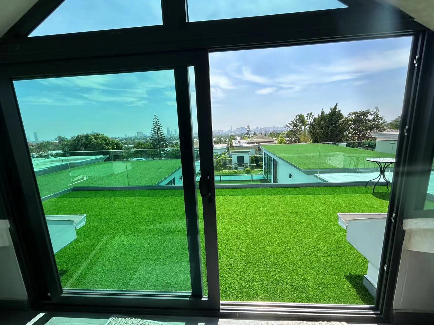 3FTX5FT Outdoor Artificial Grass Runway Blanket, Thick and Realistic Fake Grass Roll Decoration 1.38 "Pile Height