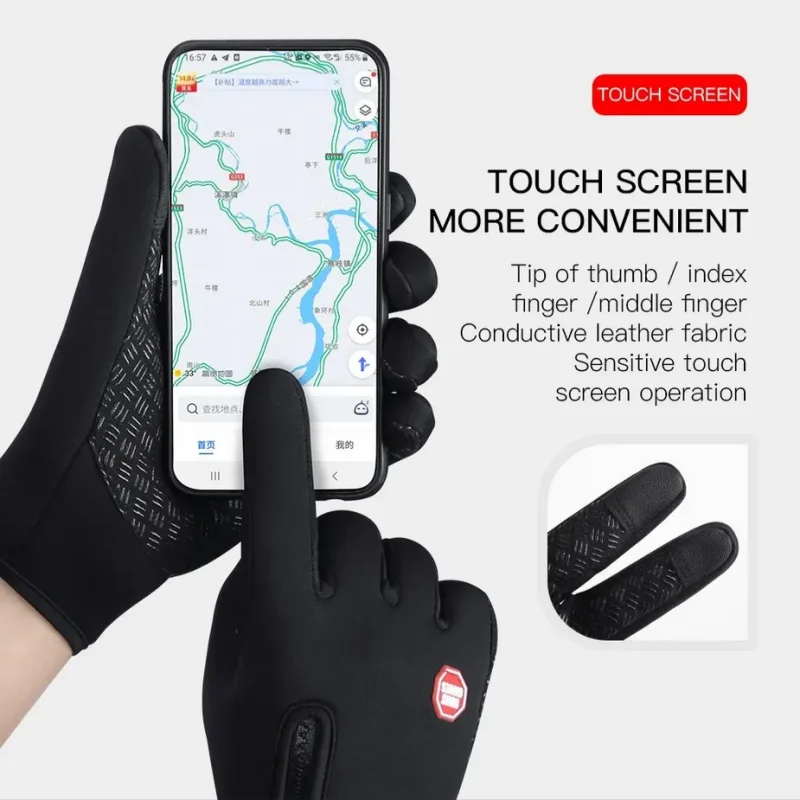 Autumn Winter Motorbike Gloves Women Windproof Anti-slip Touchscreen