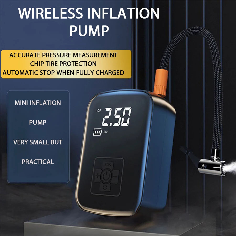 1PC Car Mounted Wireless Digital Display Inflation Pump Portable