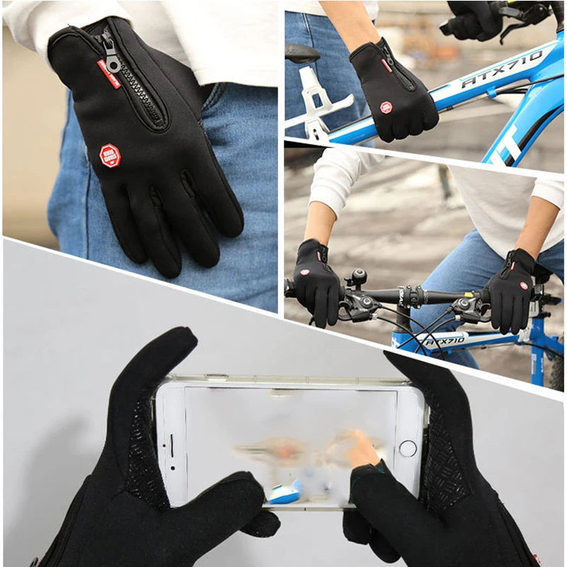 Winter Thermal Warm Full Finger Gloves Touchscreen Unisex for Outdoor