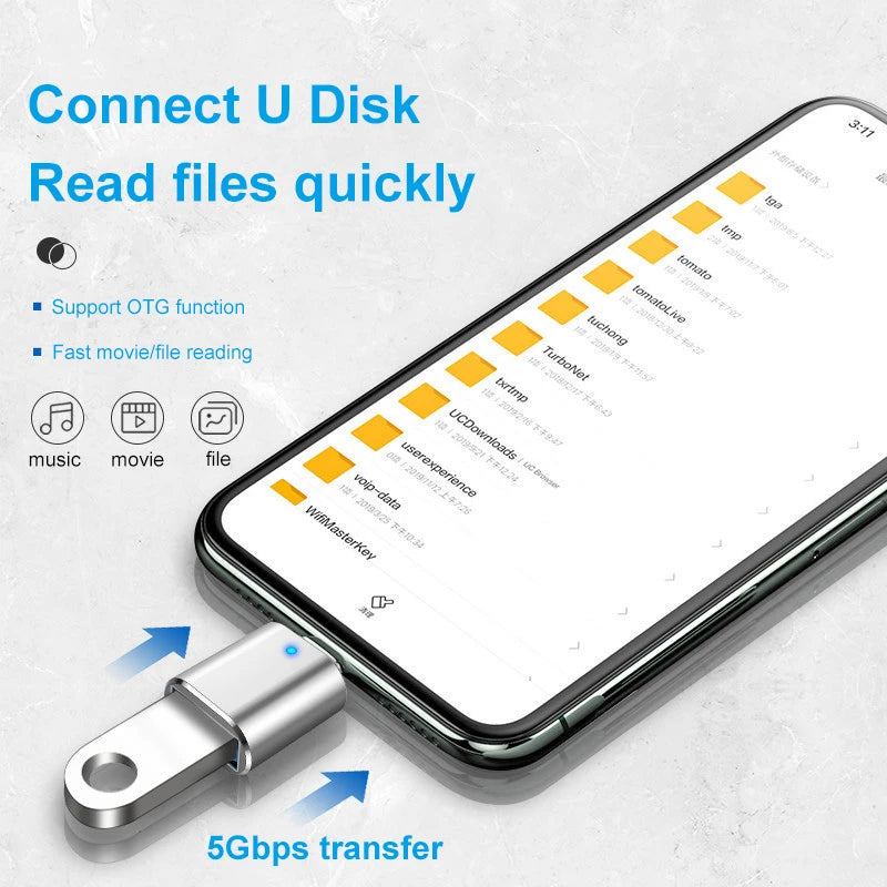 NNBILI USB 3.0 To Type C Adapter OTG To USB C USB-A To Micro USB